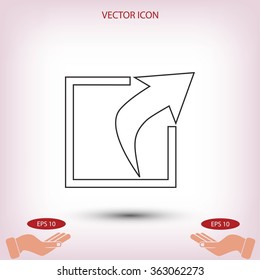 Action sign icon