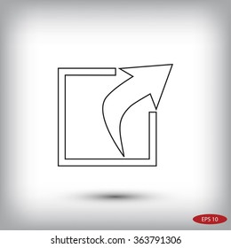Action sign icon