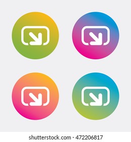 Action sign icon. Share symbol. Gradient flat buttons with icon. Modern design. Vector