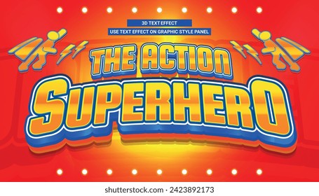 THE ACTION SUPERHERO TEXT EDITABLE 3D EFFECT POWER LETTER TYPEFACE