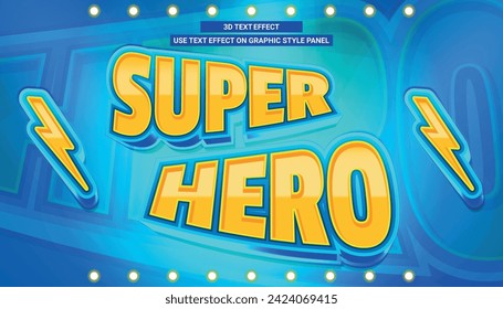 THE ACTION SUPERHERO TEXT EDITABLE 3D EFFECT POWER LETTER TYPEFACE 5