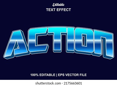 action text effect with blue color for logo, promotion, brand and more.