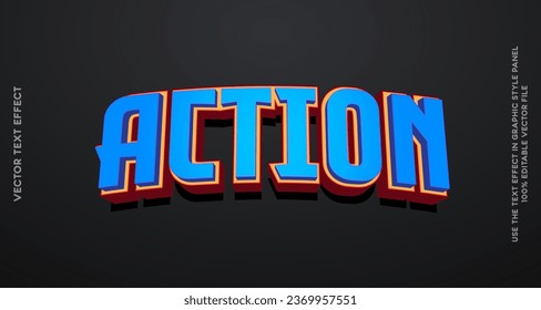 Action text Effect editable 3D-Textstil