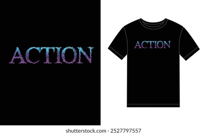 Action text effect vector  for graphic tee t shirt