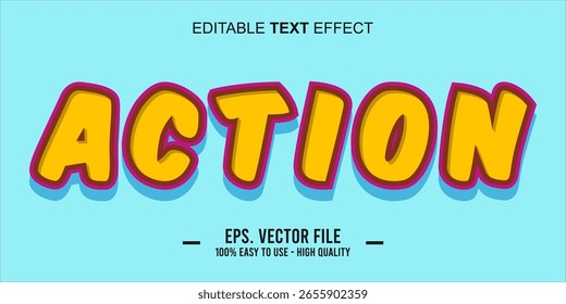 Action text, sport style editable text effect