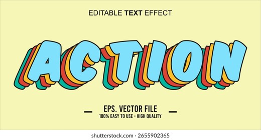 Texto de acción, efecto de texto editable de estilo deportivo