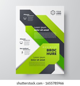 Action theme green stripes line Flyer brochure design templat cover