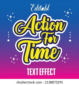 Action for Time typography design t-shirt print vector illustration