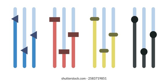 Action tool filter volume up and down design vector
