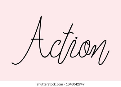 Action Typography Black Color Text On Light Pink Background  