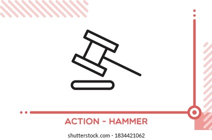 Action Vector Icon Hammer Justice