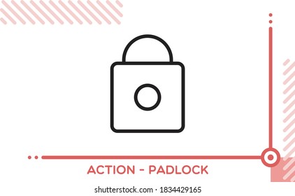 Action Vector Icon Key Padlock 
