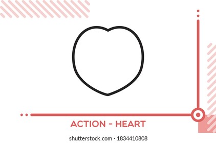 Icono del vector de acción Corazón de amor
