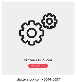 Action Vector Icon, Setting Cog Symbol. Modern, Simple Flat Vector Illustration For Web Site Or Mobile App