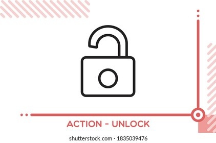 Action Vector Icon Unlock Key