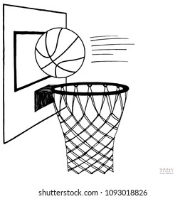 Action Vector Illustration Basket Ball Backboard Stock Vector (Royalty ...