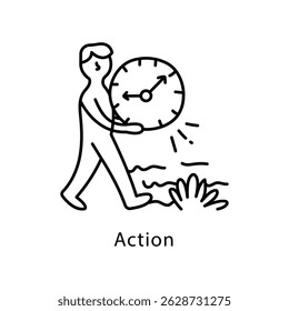Action Vector Outline Style Icon. Eps 10 File