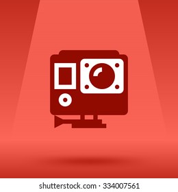 Action video camera icon symbol. Vector flat style illustration