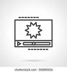 Action Video Effects. Video Player. Symbols And Signs For Video Blog, Vlog. Black Simple Line Style Vector Icon. Single Web Design Element For Mobile App Or Website.