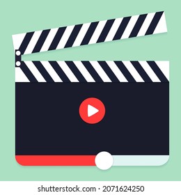 Action video. A plank template on a filming area. Vector illustration