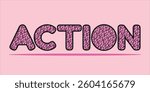 action word art typography illustration vector. eps file