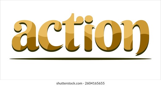 action word art typography illustration vector. eps file