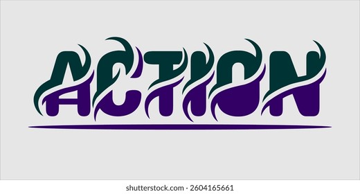 action word art typography illustration vector. eps file