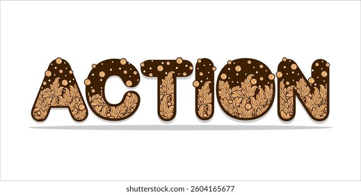 action word art typography illustration vector. eps file