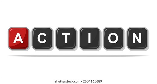 action word art typography illustration vector. eps file