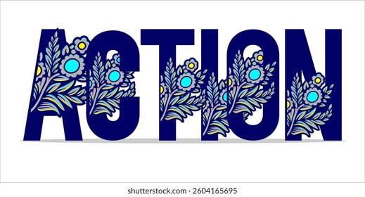 action word art typography illustration vector. eps file