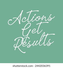 actions get results text on green background.