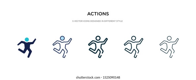 actions icon in different style vector illustration. two colored and black actions vector icons designed in filled, outline, line and stroke style can be used for web, mobile, ui