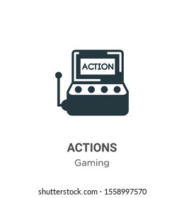 Actions vector icon on white background. Flat vector actions icon symbol sign from modern gaming collection for mobile concept and web apps design.
