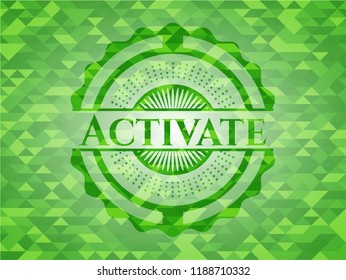 Activate green emblem. Mosaic background