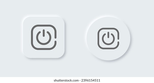 Activate line icon in neomorphic design style. Power signs vector illustration.