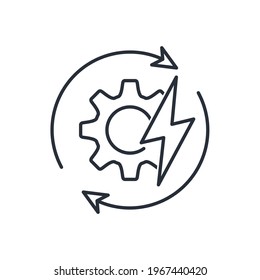 Activate the process. Vector linear icon isolated on white background.