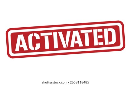 ACTIVATED red stamp text vector, rubber stamp