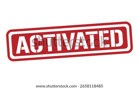 ACTIVATED red stamp text vector, rubber stamp
