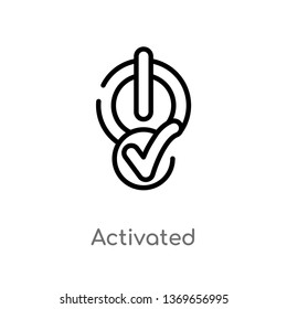 activated vector line icon. Simple element illustration. activated outline icon from user interface concept. Can be used for web and mobile
