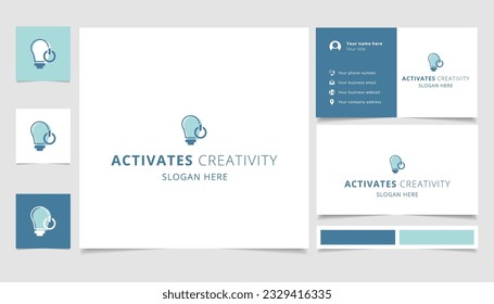 Activates creativity logo design with editable slogan. Branding book and business card template.