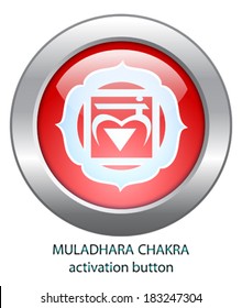 Activation button of Muladhara chakra vector