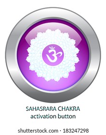 Activation button of Sahasrara chakra vector