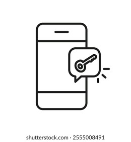 Activation code icon Simple thin line flat symbol