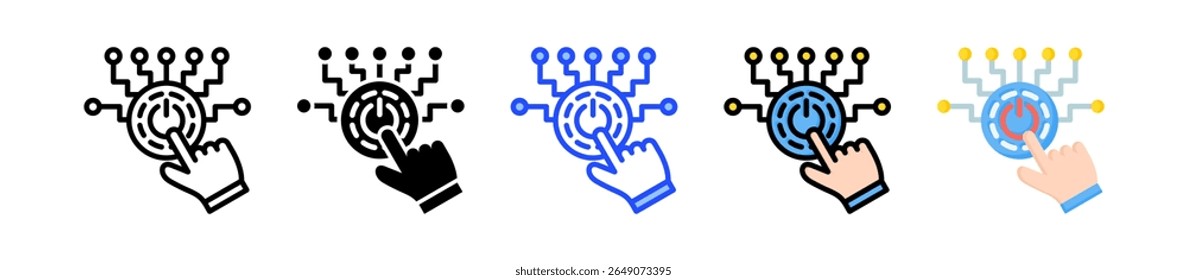 Colección de íconos de activación con varios estilos