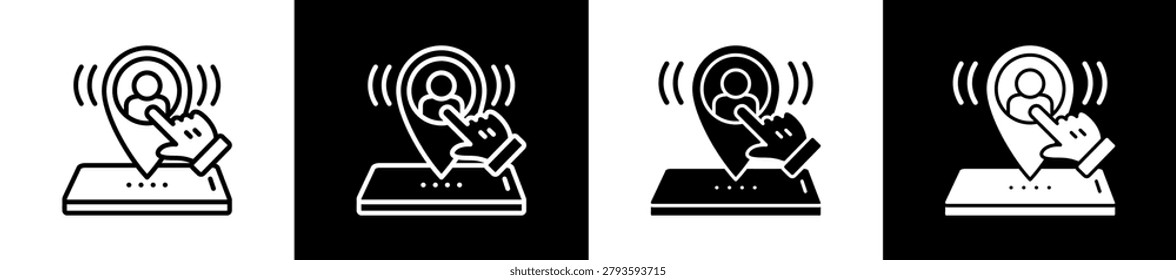 Activation Icon In Outline And Glyph Styles With Black And White Variations