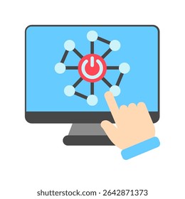 Activation mini illustration flat color icon, use for machine learning, education, technology industry, UI, UX kit, app and web development, digital or print.