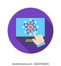 Activation mini illustration rounded flat color icon, use for machine learning, education, technology industry, UI, UX kit, app and web development, digital or print.