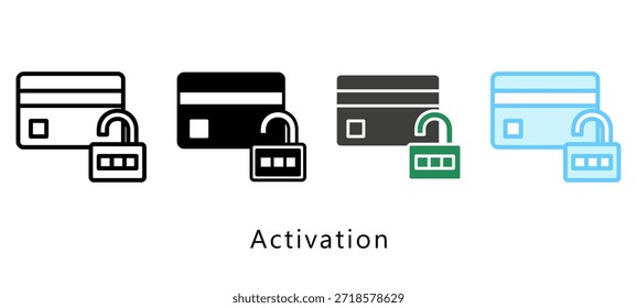 Ícone De Ativação De Vários Estilos. Mini Ilustração Relaciona-Se Com O Serviço De Pagamento. Use Para O Desenvolvimento Moderno De Conceitos, Ui, Ux Web E Aplicativos.