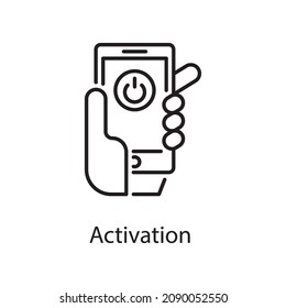 Activation vector Outline Icon Design illustration. Activities Symbol on White background EPS 10 File