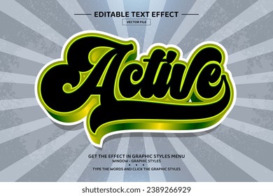 Active 3D editable text effect template
